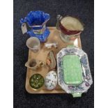 A tray of Royal Doulton character jug - Simon Cellarer, Maling blue Springtime jug,