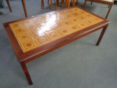 A Danish tiled topped coffee table