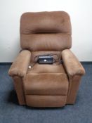 An electric reclining armchair