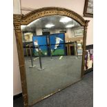 A large 19th century gilt framed mirror,