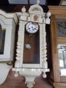 An early 20th century eight day wall clock in painted case (a/f)