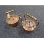 Two Victorian copper kettles
