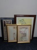 A set of eight gilt framed prints - Egypt from drawings by David Roberts together with one other