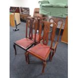 Four Queen Anne style dining chairs