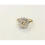 A fine quality 18ct gold diamond cluster ring,