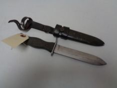 A German HSK 70 fighting knife in sheath