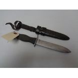 A German HSK 70 fighting knife in sheath