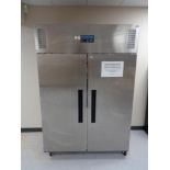 A Polar refridgeration stainless steel double door cabinet