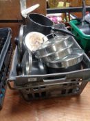 A crate of Sabichi cook ware,