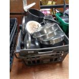 A crate of Sabichi cook ware,