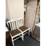 A vintage adjustable deck chair and two other mid 20th century chairs