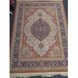 A Persian fringed rug CONDITION REPORT: 175cm by 123cm.