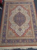 A Persian fringed rug CONDITION REPORT: 175cm by 123cm.