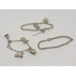 Two silver charm bracelets and another bracelet CONDITION REPORT: 38.