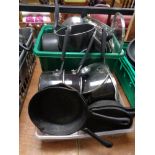 Two boxes of cook ware,