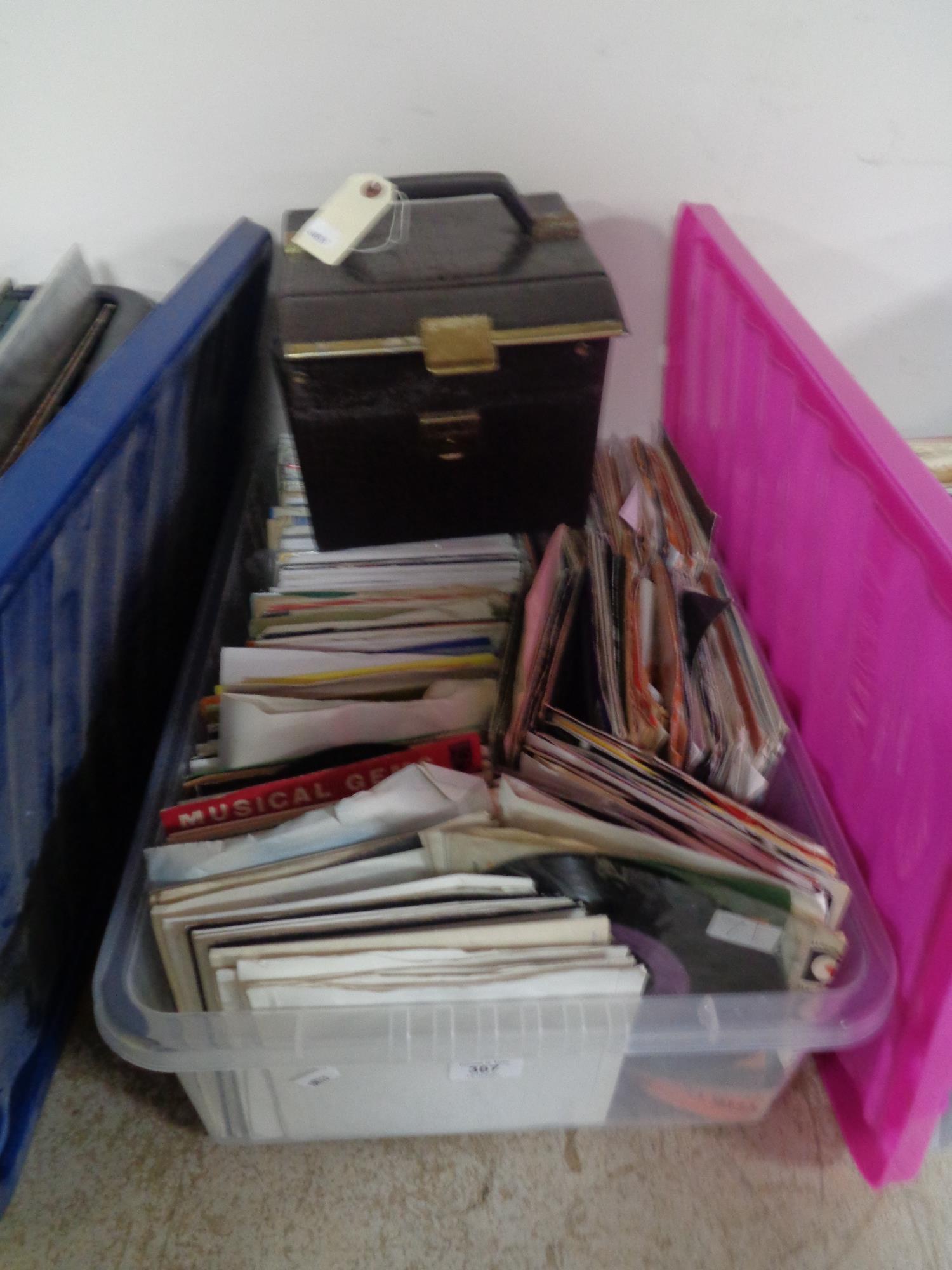 A large quantity of 45 RPM records including disco,