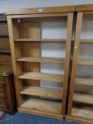 A pine open bookcase