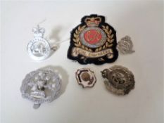 A collection of badges, South Yorkshire Police, Royal Engineers etc.