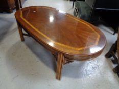 An inlaid mahogany low table