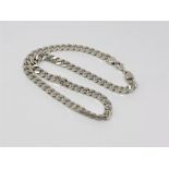 A silver flat link necklace, length 49cm CONDITION REPORT: 80.