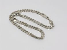 A silver flat link necklace, length 49cm CONDITION REPORT: 80.