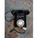 An early twentieth century black Bakelite telephone