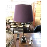 Five contemporary table lamps (four with shades)