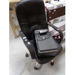 An office chair and a printer