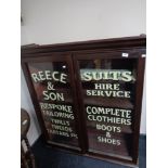 A Victorian and later display cabinet - Reece and Sons tayloring