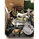 A tray of Border Fine Arts horse figure,