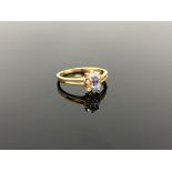 A 10ct gold tanzanite and diamond ring,