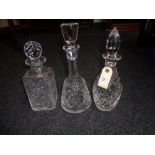 Three crystal decanters