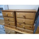 A pair of pine bedside chests