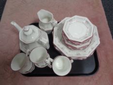 A tray of English Staffordshire china tea and dinner ware