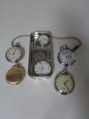 Two vintage Smiths chrome plated pocket watches,
