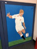 Gareth Thomas : oil on canvas depicting a rugby player 101 cm x 140 cm