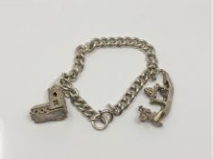 A silver charm bracelet,