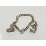 A silver charm bracelet,