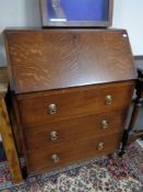 An Edwardian oak bureau