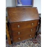 An Edwardian oak bureau