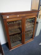 A Victorian and later display cabinet - Irish linen decoration