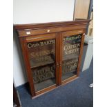A Victorian and later display cabinet - Irish linen decoration