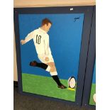 Gareth Thomas : oil on canvas depicting a rugby player 101 cm x 140 cm