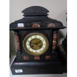 A Victorian slate mantel clock