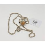A silver rope-twist necklace, length 72cm,
