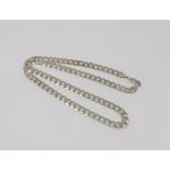 A silver flat link necklace, length 50cm CONDITION REPORT: 19.