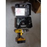 A Dewalt drill with battery