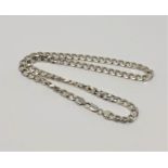 A silver flat link necklace, length 51cm CONDITION REPORT: 49.