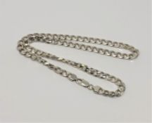 A silver flat link necklace, length 51cm CONDITION REPORT: 49.