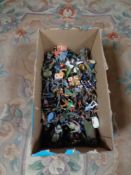 A box of metal and other figures,